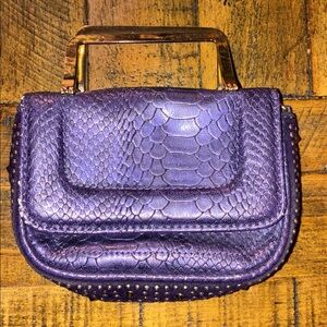 Caché Purple Crossbody Bag with Gold Accents
